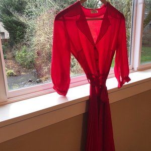 Leona Edmiston Sheer Raspberry Red Frock